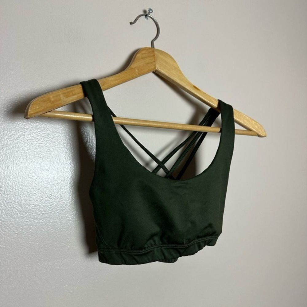 CLEARANCE! Forest Green Victoria’s Secret Sport Lattice Bra Size XS EUC - Picture 3 of 5